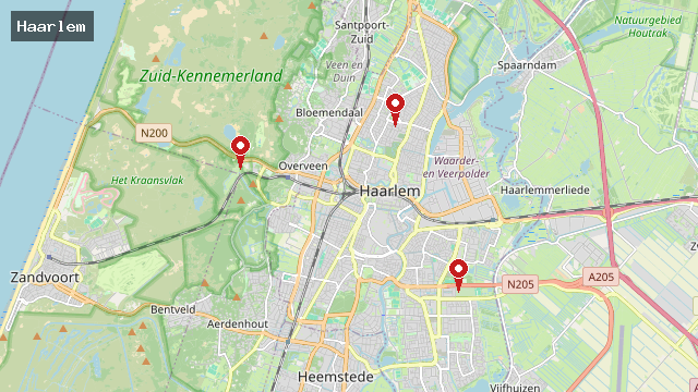 Kaart van Nederland met WRTC-locaties